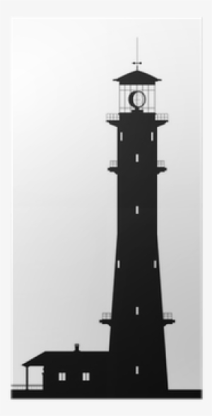 Silhouette Of Lighthouse Isolated On White Poster • - Illustration