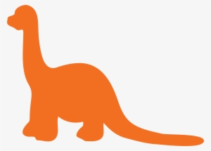 Orange Silhouette Of A Dinosaur - Dinosaur Orange Png