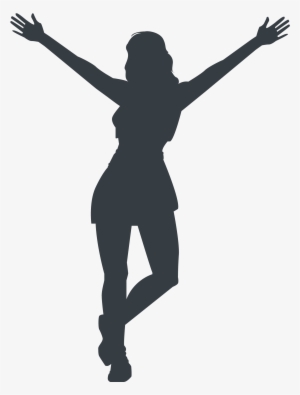 Athlete Silhouette - Transparent Background Cheerleader Clipart