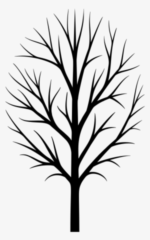 Skinny Tree Silhouette - Bare Tree Clipart