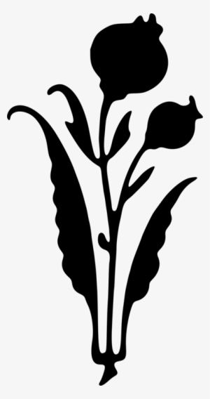 Silhouette Plant Stem Black And White Leaf Flower - Clip Art