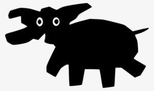 Black And White Silhouette Drawing Art Elephants - Elephant