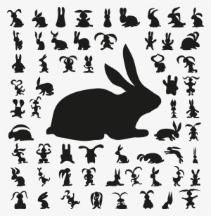 Cute Bunny Silhouettes - Free Vector Rabbit