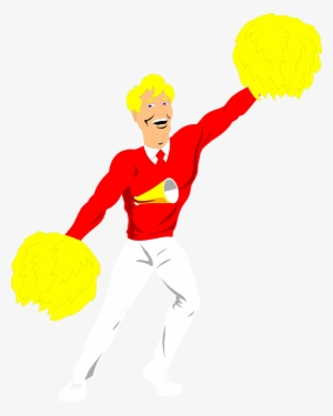 Jpg Black And White Stock Male Cheerleader Clipart - Cheerleader Male Cartoon Png