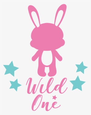 Wild One Bunny Cutting Files Svg, Dxf, Pdf, Eps Included - Vector Graphics