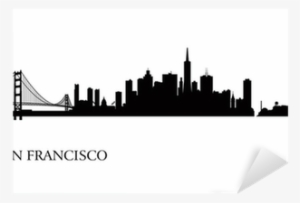 San Francisco City Skyline Silhouette Background Sticker - San Francisco Cityscape Silhouette