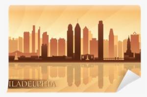 Philadelphia City Skyline Detailed Silhouette Wall - Vector Graphics
