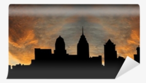 Philadelphia Skyline At Sunset With Beautiful Sky Illustration - Philadelphia Skyline Silhouette