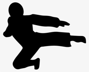 Ninja Silhouette Png Banner Royalty Free Library - Ninja Flying Kick Png