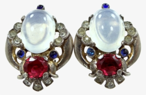 Graphic Trifari Jewels Of Tanjore - Trifari 1945 Jewels Of Tanjore Sterling Silver Clip