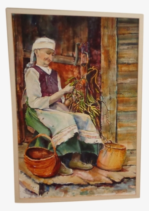 Lori Fronczak 'harvest Tide' Original Signed Watercolor - Earthenware