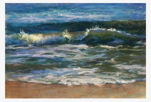 Waves Original Seascape Painting Clip Transparent Stock - Pastel