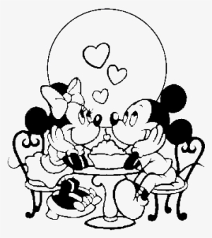 Minnie And Mickey Having Dinner Coloring Page - Mickey Mouse Coloring Pages