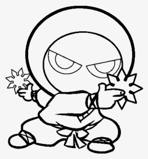 Cute Ninja K - Cute Ninja Coloring Pages