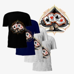 4 Of A Kind Ace Of Spades & Dice T-shirt - Shirts With Skulls And Dice