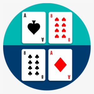 A Table Is Divided In Half, With An Ace Of Spades Beside - Hearts