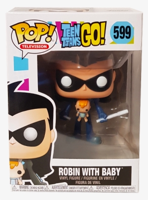 Robin As Nightwing With Baby Us Exclusive Pop Vinyl - Teen Titans Go Edible Frosting Sheet Cake Topper