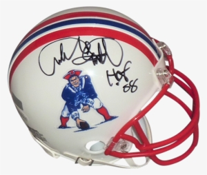 Andre Tippett Autographed New England Patriots Mini - Signed Tom Brady Helmet - Riddell Throwback Authentic
