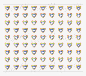 Small Rainbow Hearts On Clear Background