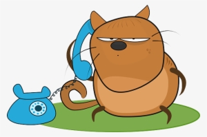 Cat, Angry, Cartoon, Telephone, Talk, Answer, With - Talk On The Phone Clipart