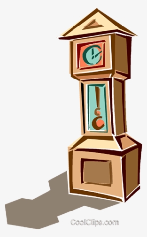 Grandfather Clock Royalty Free Vector Clip Art Illustration - Grandfather Clock Clip Art