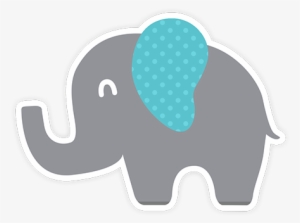 Simbolo Alfabeto Festa Elefantinho Chevron Azul E Cinza - Elefantinho Amarelo E Cinza