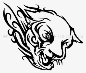 Fiery Cat Head - Illustration