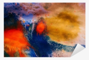 Dried Streaks Of Multicolored Paint With Cracks Sticker - Paint