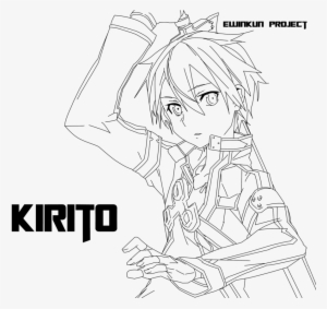 Clip Transparent Stock Line Art Kirigaya Kazuto Sword - Sword Art Online Coloring Sheets