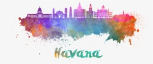 Bleed Area May Not Be Visible - Watercolor Skyline Havana