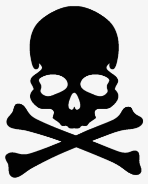 Sticker Tête De Mort & Os Noirs - Simple Skull And Cross Bones