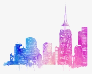 Picture Library Library Cities Skylines Colorful Transprent - City Skyline Drawing