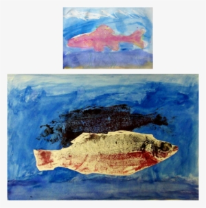 I Made This With A Dead Fish, Watercolor Paint, And - Painting