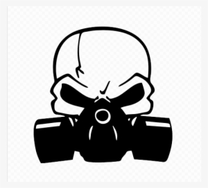 Skull And Gas Mask Decal - Skull With Gas Mask