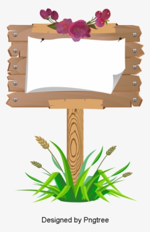 Beautiful Cartoon Cute Hand Painted Wooden Label Title - Sign