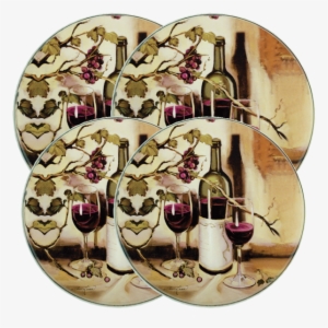 5000 Ripe From The Vine 4-pack Licensed Round Burner - Grapes Round Wine Themed Placemats