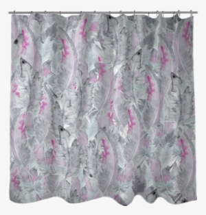 Watercolor Pattern With Feathers Shower Curtain • Pixers® - Window