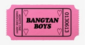 Ticket Bts Kpop Bangtan Bangtanboys Png Cute Pink - Stickers Tumblr Png Bts