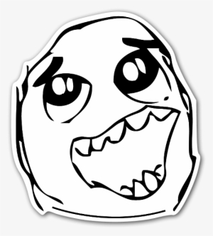 Rage Face Happy Daaah Sticker - Meme Faces Cut Out