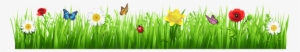 Spring Grass With Flowers Spring Flowers Clip Art Free - Grass With Flower Png