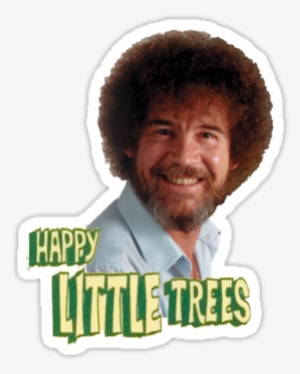 Sticker,375x360 - U1 - - Bob Ross Happy Little Trees