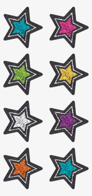 Tcr3556 Chalkboard Brights Stars Mini Stickers Image - Chalkboard Brights Stars Mini Stickers