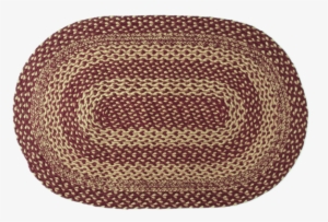 Burgundy Tan Jute Rug Oval 24x36 - Vhc Brands Burgundy (red)/tan Area Rug; Oval 2' X 3'