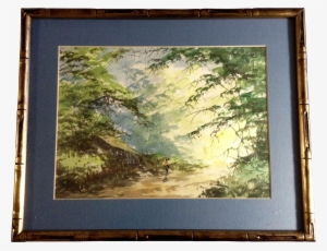 Asian Watercolor Of Man Walking Through Jungle Works - Watercolor Painting