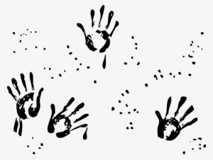 Handprint Clipart Small - Muddy Hand Prints