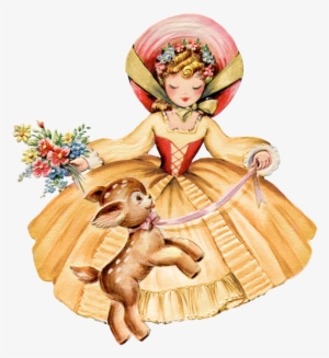 Clip Arts Related To - Vintage Girl Clipart