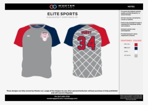 Elite Sports Red Gray Blue White Custom Design T-shirts - T-shirt