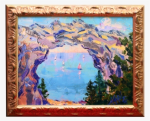 Arch Rock Canvas In Gold Frame - Canvas