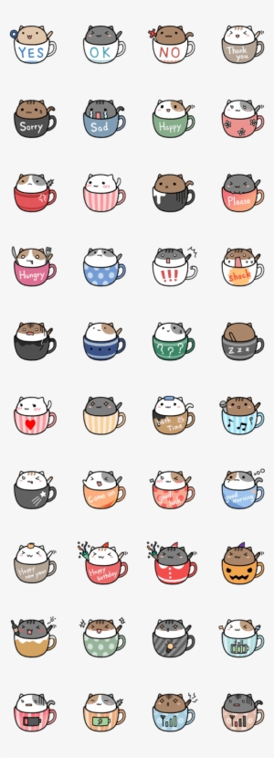 Kawaii Cats In Cups