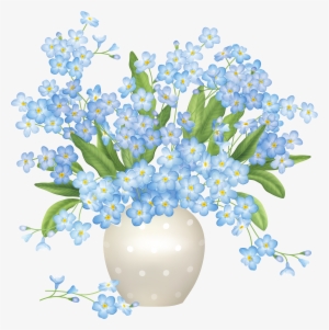 Blue Flower Clipart Transparent - Flower Vase Transparent